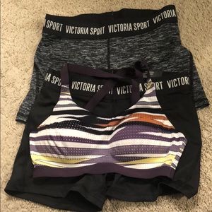Victoria Secrets Workout Shorts and Sports Bra 34c